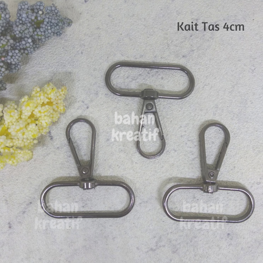 Kait Tas 4cm Tipis - Pengait Tas Black Gunmental
