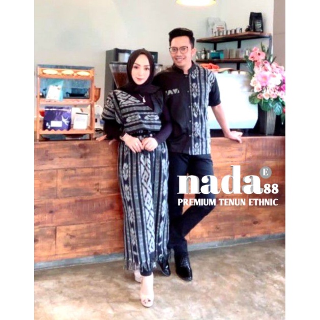 READY STOK set couple aurora asoka baju tenun etnik asli ory sarimbit tunik dress gamis wanita serag