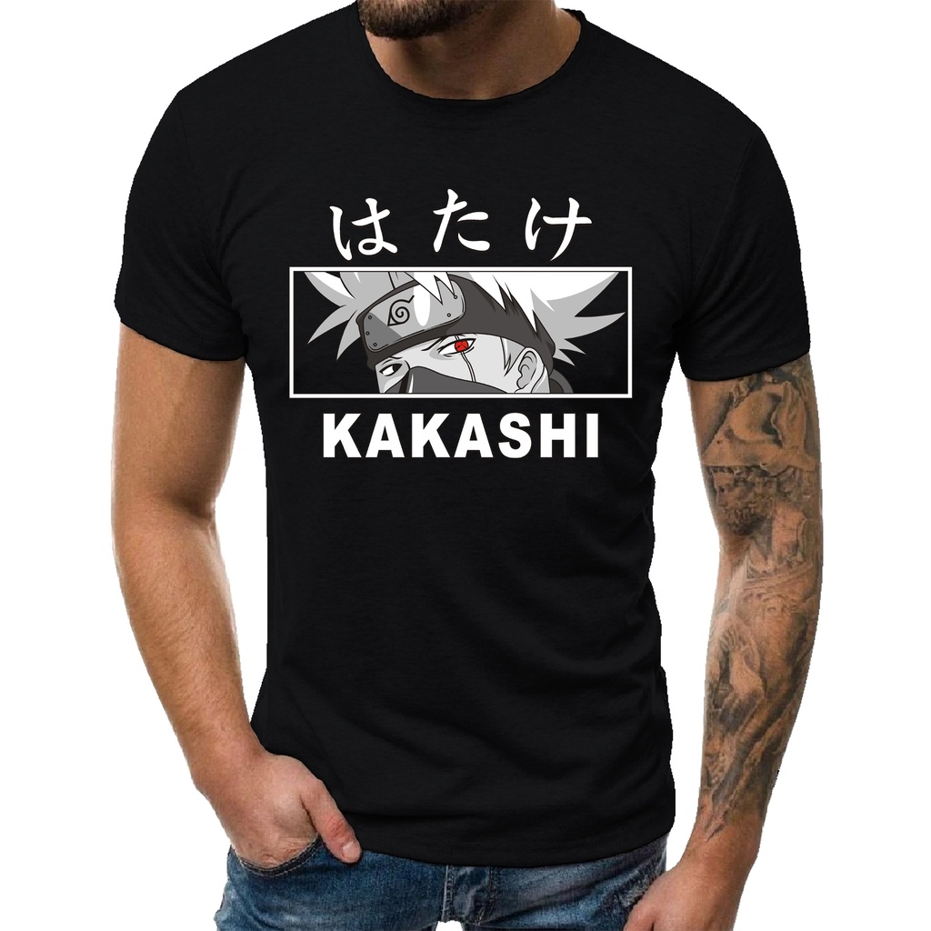 KAOS T-SHIRT (DTF KAKASHI) HITAM / KAOS PRIA / BAJU PRIA / KAOS DISTRO PRIA