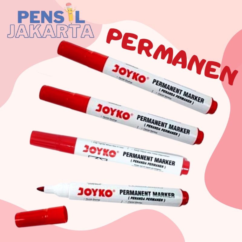 

Spidol Permanen Merah JOYKO PM19 Permanent Marker [ECER]