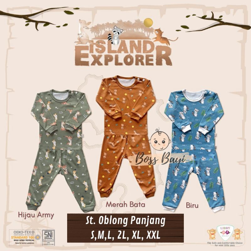 LIBBY- BASIC WEAR Setelan Oblong Panjang Kancing Pundak Bayi Anak Size S M L 2L XL