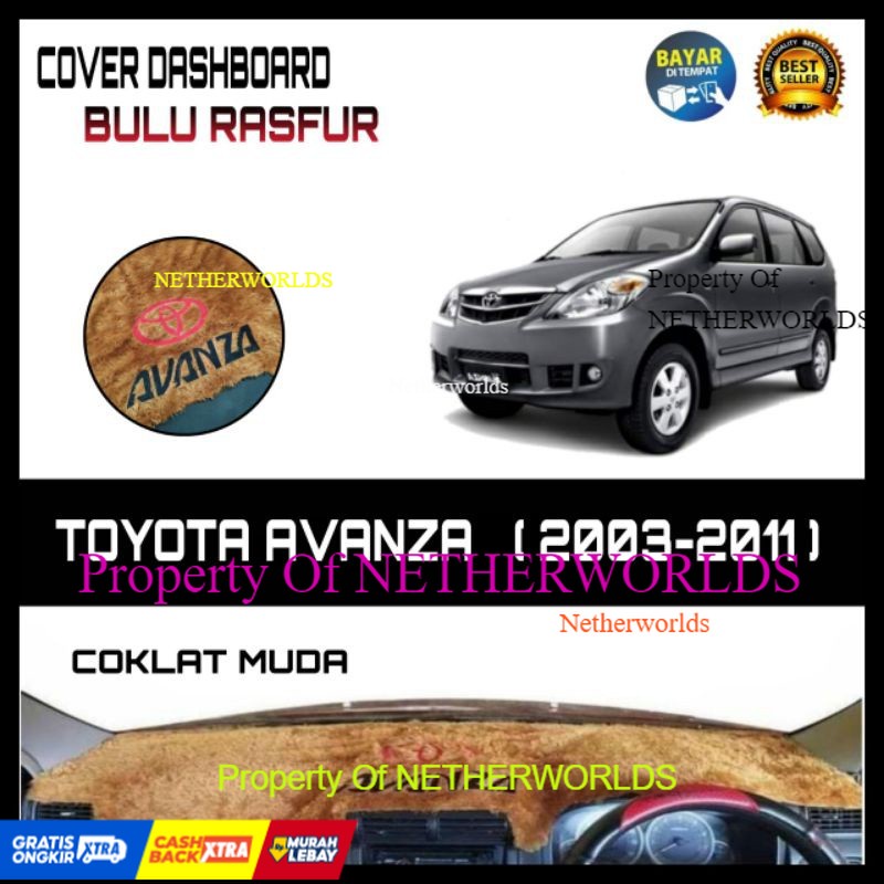Cover Dashboard mobil Bulu Bordir Toyota Avanza Lama 2004-2011 #free double tape