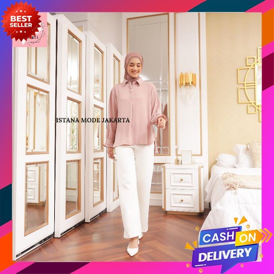 Atasan Blouse Kemeja Yessy Top Busui Friendly Jumbo Wanita Perempuan Ibu Menyusui Remaja Dewasa Kore