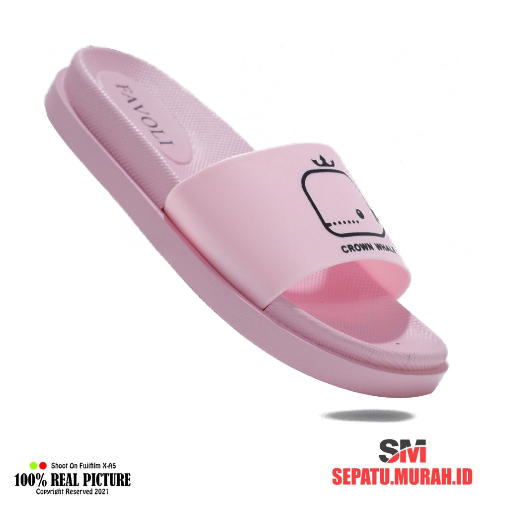 Sandal selop karet jely wanita import korea original sendal slop jelly cewek perempuan dewasa model flat slip on mules tebel 3cm model baru anti air VL 182 1B promo murah bisa cod 36_40