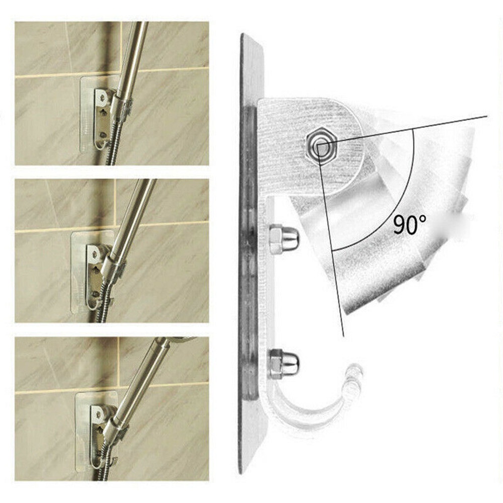 【COD Tangding】Universal Aluminum Shower Bracket Head Holder Chrome Bathroom Wall Mount Adjustable Bracket Stand