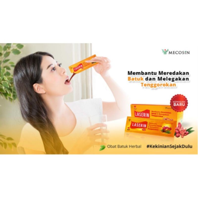 Laserin  Obat Batuk Herbal Sachet Box isi 10 - bisa ibu hamil dan menyusui
