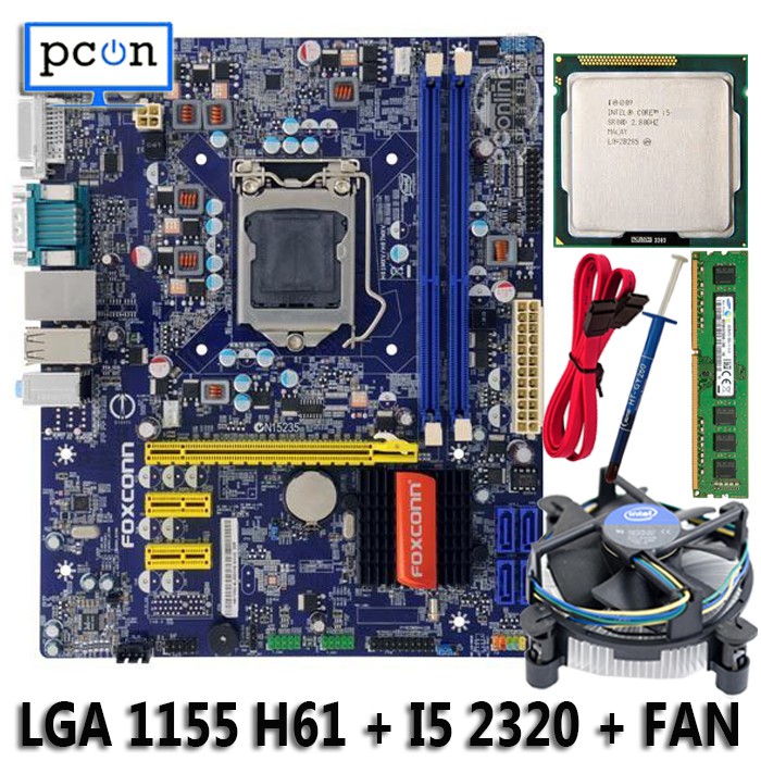 Mainboard Mobo Motherboard H61 foxconn i5 2320 3.30GHz ram 4gb