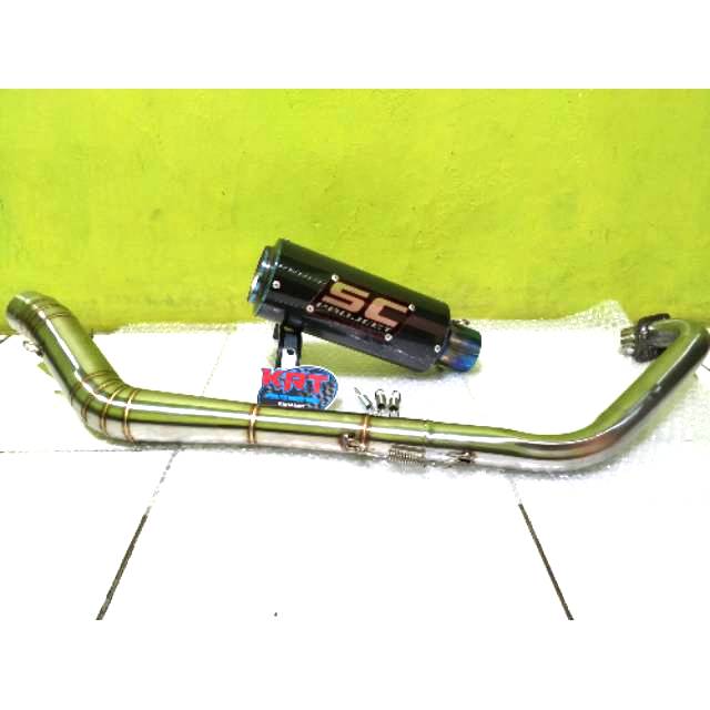 Knalpot Racing SC PROJECT CARBON Vixion Satria CBR R15 Sonic Supra Jupiter Vega