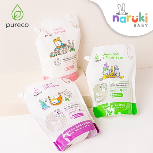 Pureco Laundry Detergent Pureco Fabric Softener Pureco Dish Bottle Soap Handsoap Refill Eco Pack 1450ml