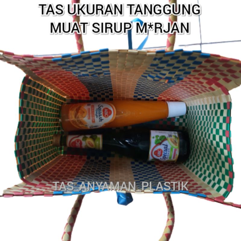 READY STOK Tas Anyaman Souvenir Belanja Custom Anyam Plastik Tas Hajatan Parcel Lebaran Pakai Tutup dan Kancing