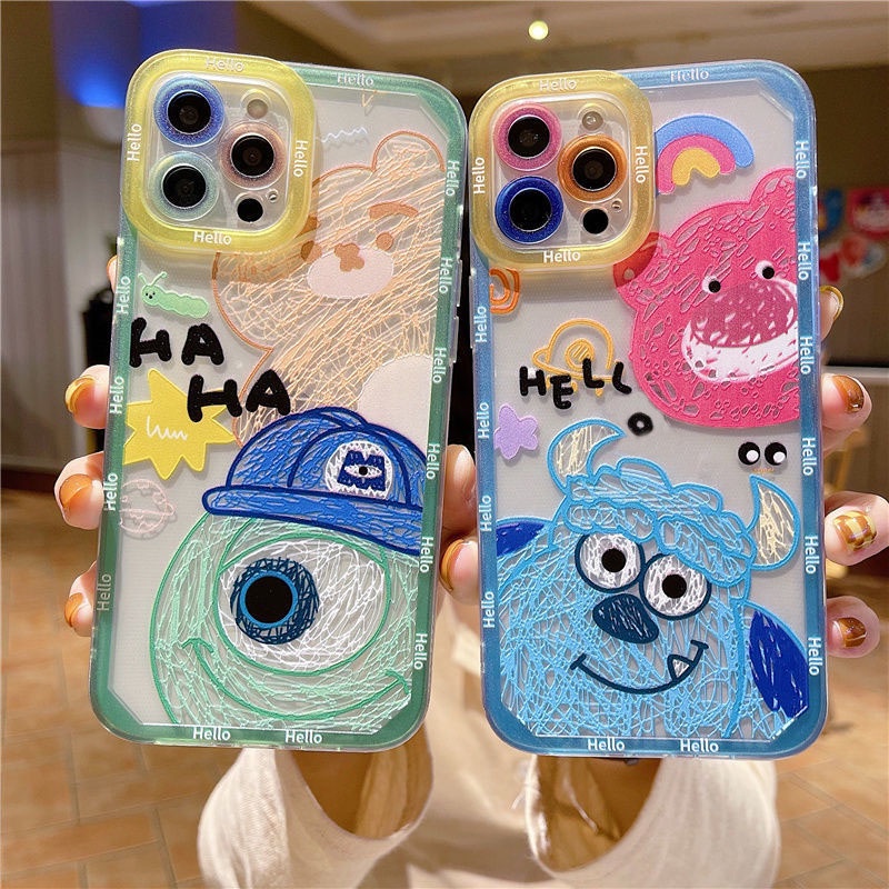 Case Pelindung Motif Kartun Monster Besar Berbulu Untuk IPhone 12 13 11 Pro Max X Xs Max Xr 7 8 Plus Ddrf