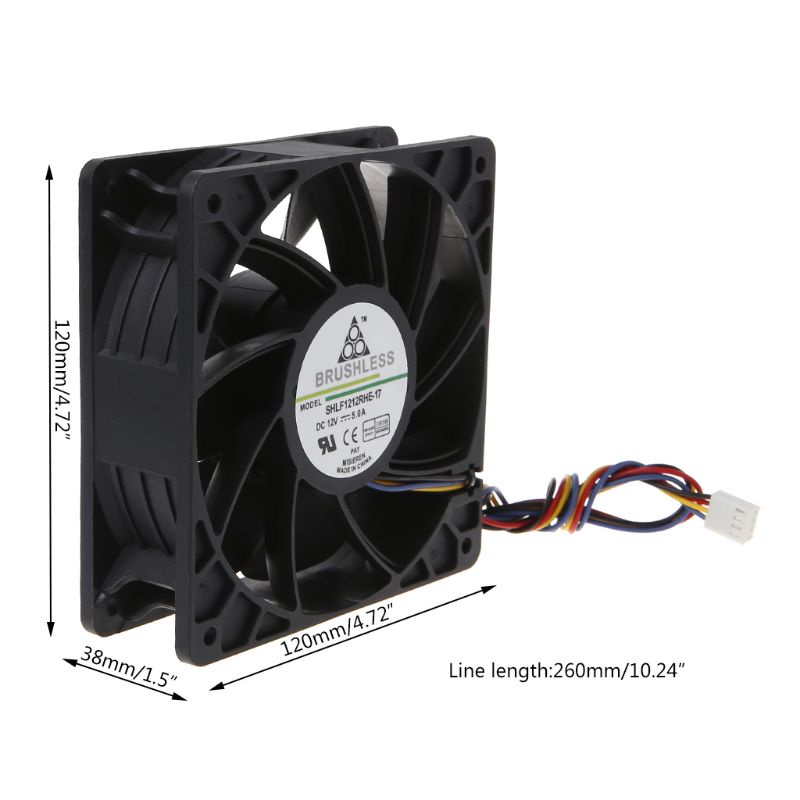 Bt Dual Bearing CPU Cooling Fan DC12V 5A 12cm 12038 PWM 7500RPM Kipas Pendingin Airfolw Tinggi Tidak Berisik Untuk Sasis PC S7 S9