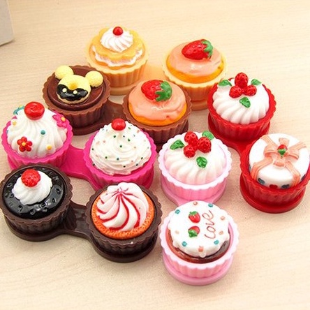Kotak softlens lucu korea cupcake cup cake / lens case
