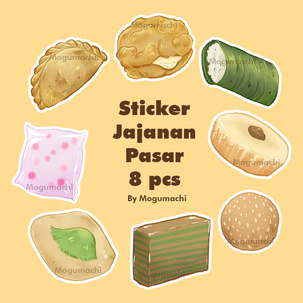 

Deco Sticker Jajanan Pasar | Food Illustration by Mogumachi
