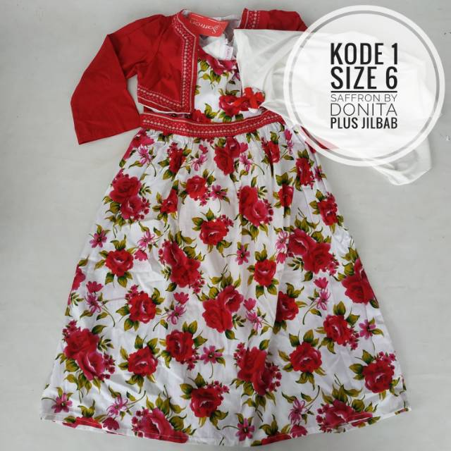 Baju Lebaran Anak Perempuan Saffron By Donita ORI baju muslim anak perempuan kekinian 2023 dress ste