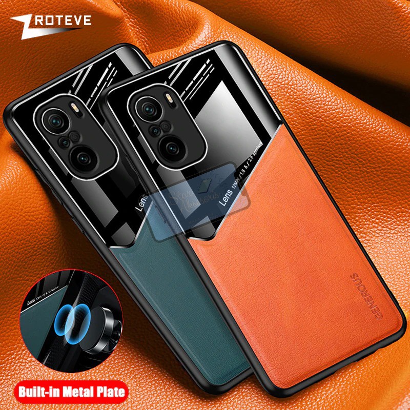 Xiaomi Poco F3 Case Leather Plexiglass Original Hard Case Magnetic Poco F3 Case