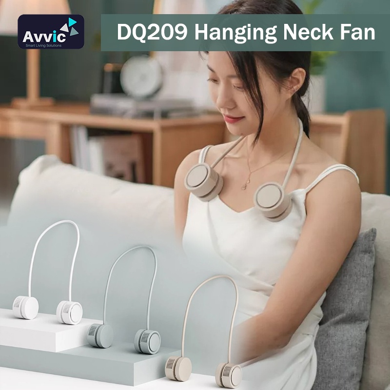 Avvic Kipas Angin Leher DQ209 Portable Mini Hanging Neck Fan Rechargeable