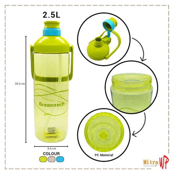 Dijual Botol Minum Besar B26-1 2500ml GREENTECH - Big Watter Bottle - Tempat - Biru Limited