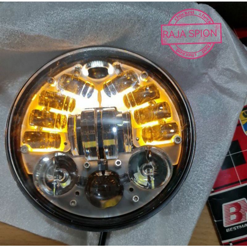 lampu daymaker 16 led 5.75inc/reflektor daymaker 16 led 5.75inc/lampu daymaker cb japstyle mm lampu daymaker 16 led dos hitam