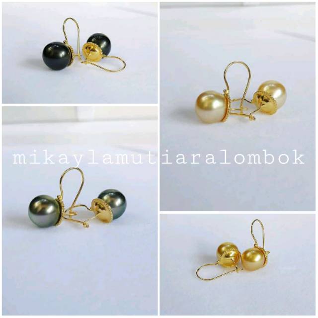 Giwang emas mutiara laut