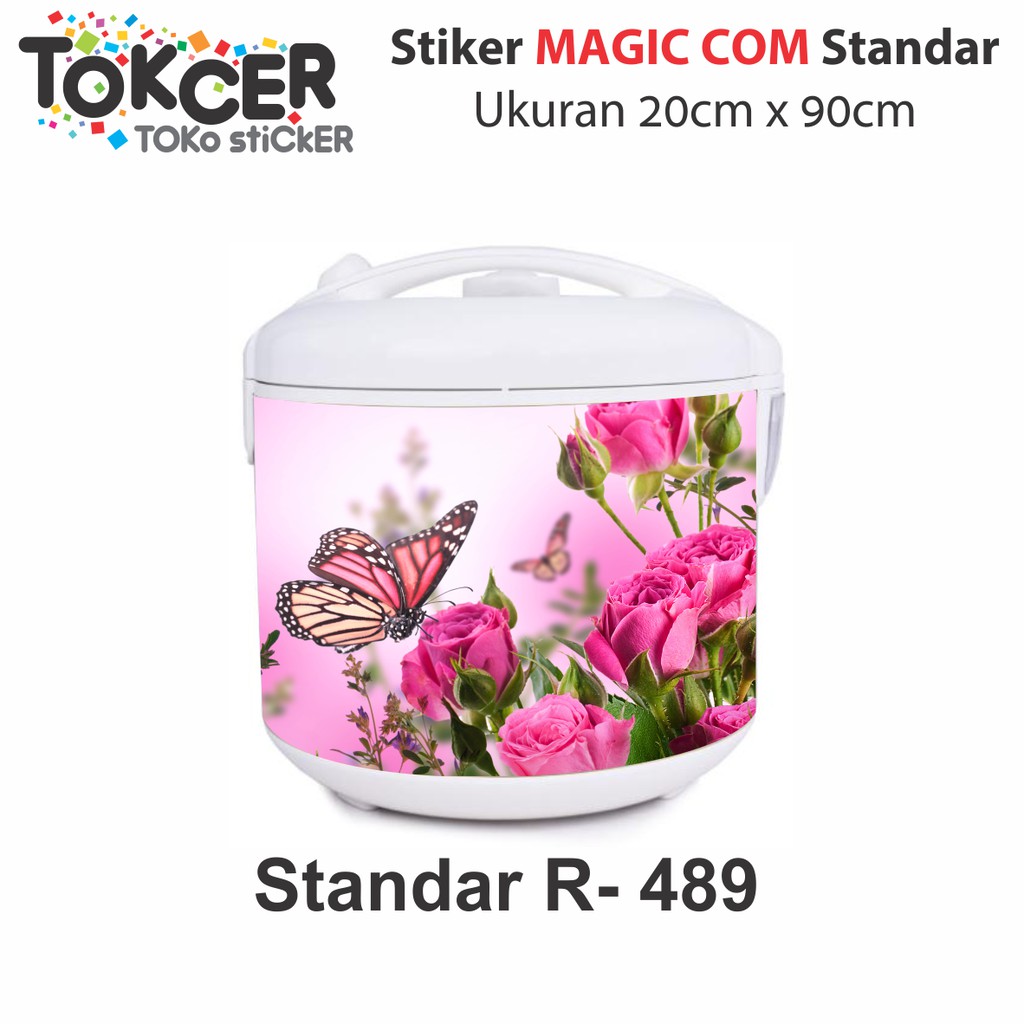 Stiker MAGIC COM / Rice Cooker Motif KUPU-KUPU