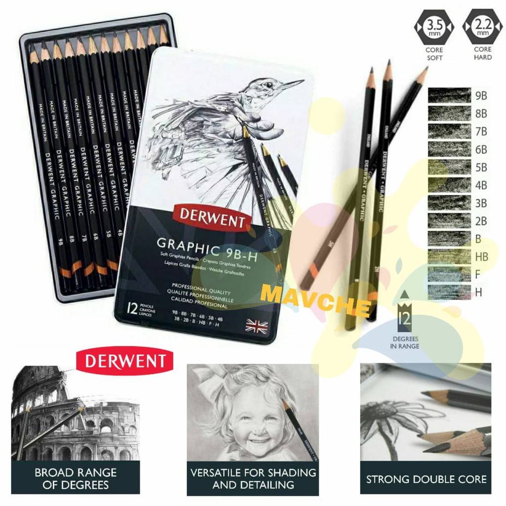 

DERWENT GRAPHIC PENCILS SET 12/GRAPHITE PENCIL/CRAYON GRAPHITE/PENSIL GRAFIK GRAFIT