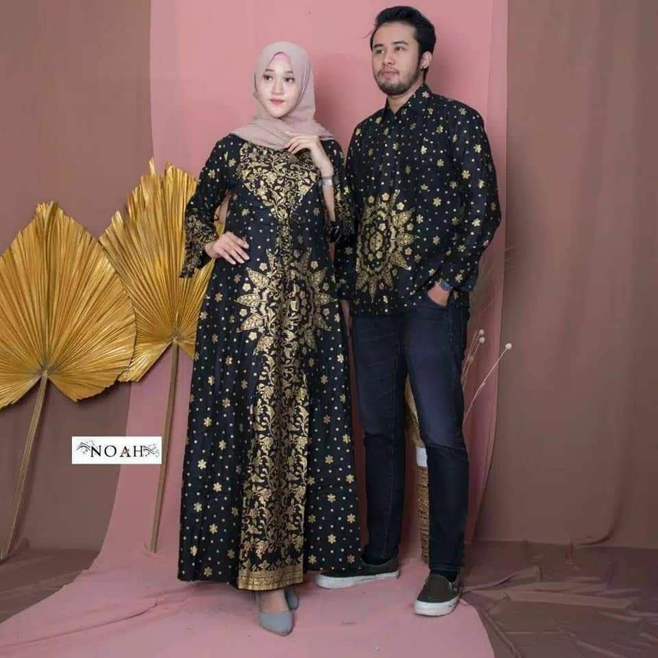 Saroja (765) Couple Batik Gamis Jessy Sultan Motif Prada Matahari