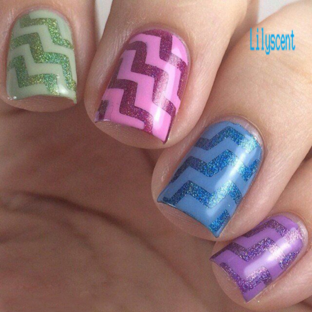 Lily 5 Lembar Stiker Stensil Panduan Nail Art DIY