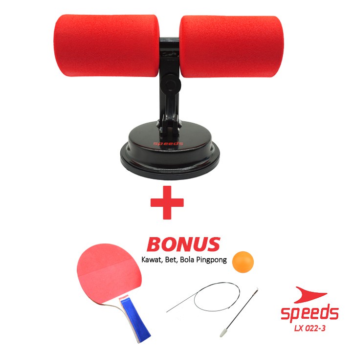 SPEEDS Sit Up Stand Set Alat Olahraga Gym Rumah 1 Set 7in1 Sit Up Handgrip Satu Set 022-5-022-3 MERAH+PINGPONG