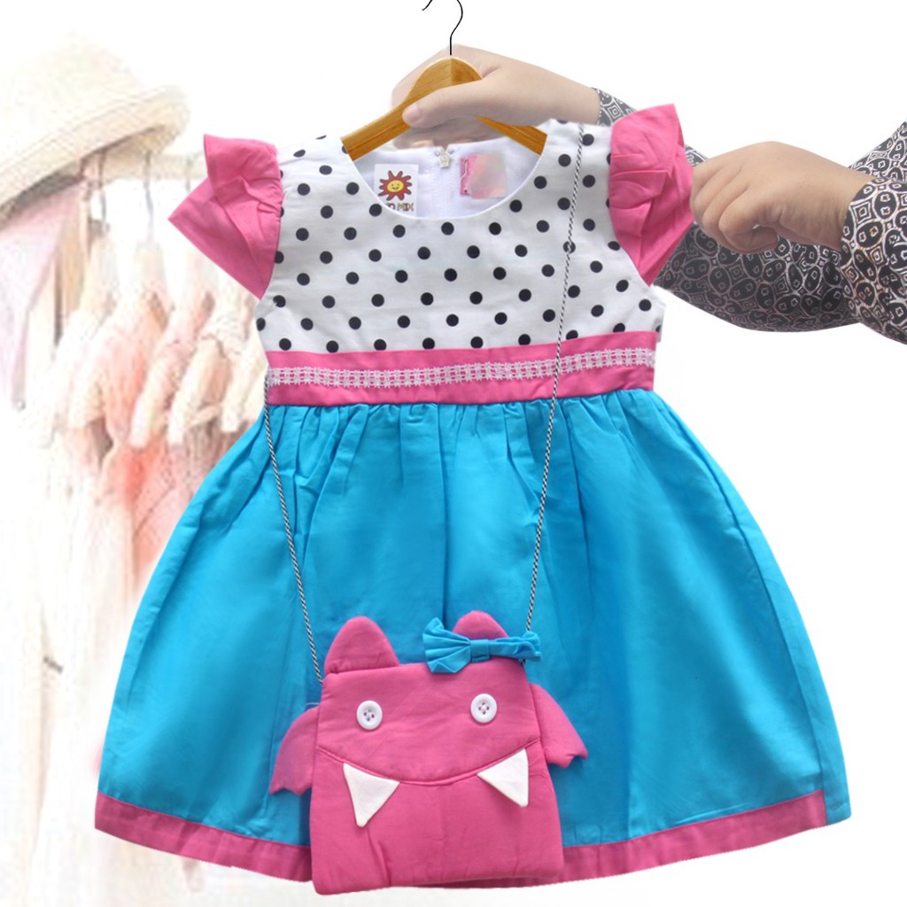 Two Mix Dress Bayi / Baju Bayi / Pakaian Bayi / Gaun Bayi / Dress Anak Perempuan / Baju Anak  2892
