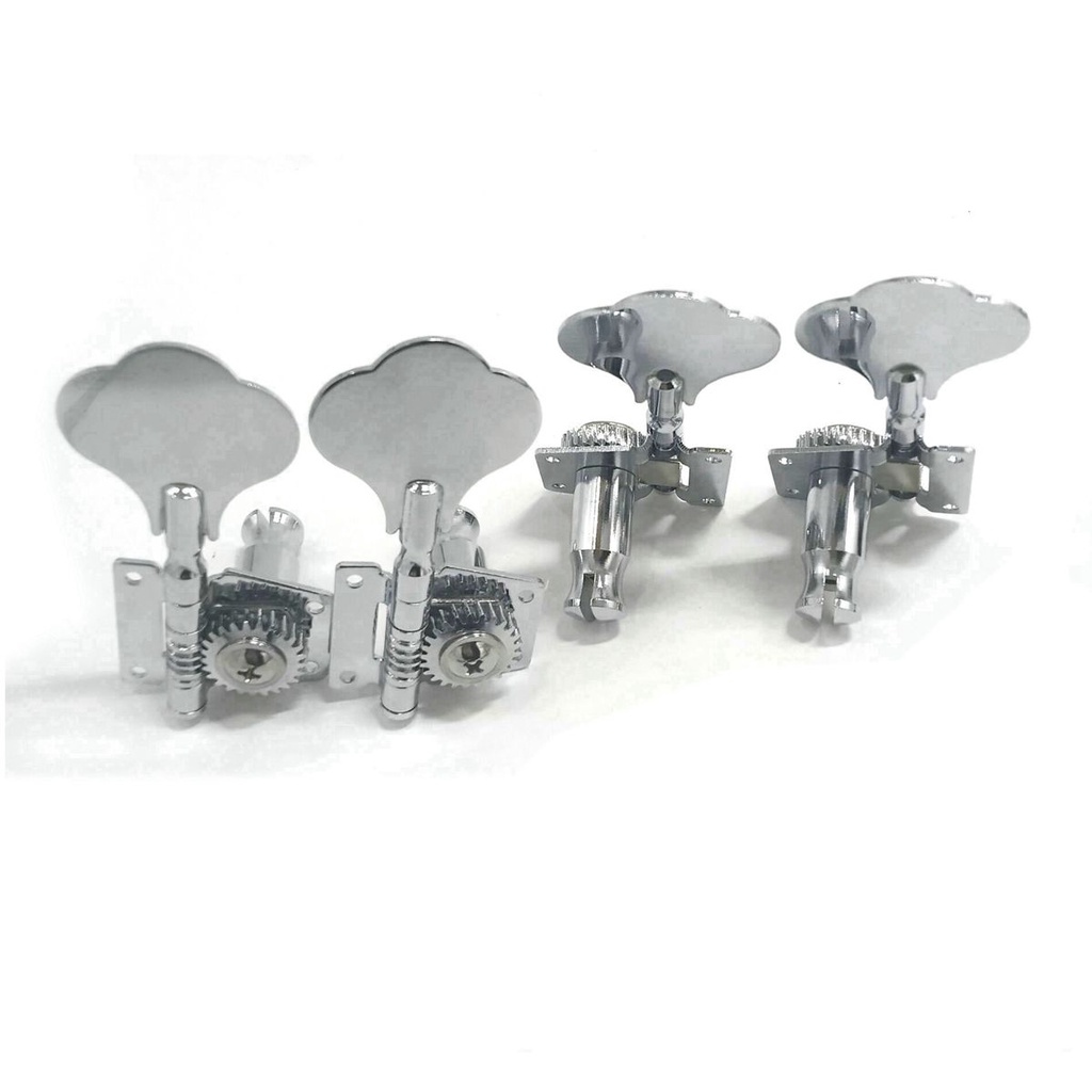 4pcs Tuning Pegs 4R Tipe Open Warna Silver Untuk Bass Elektrik Jazz