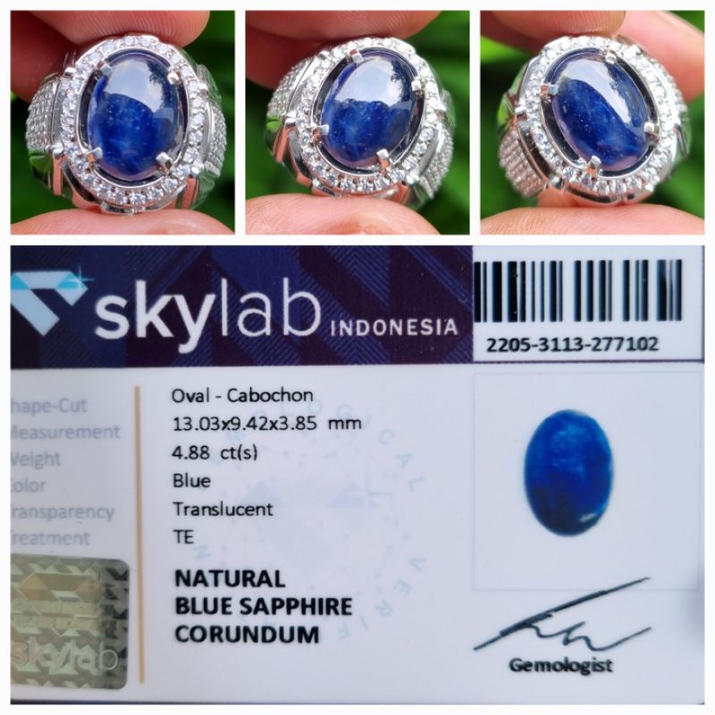 Natural Blue Sapphire Cabochon Memo 4.88 crt