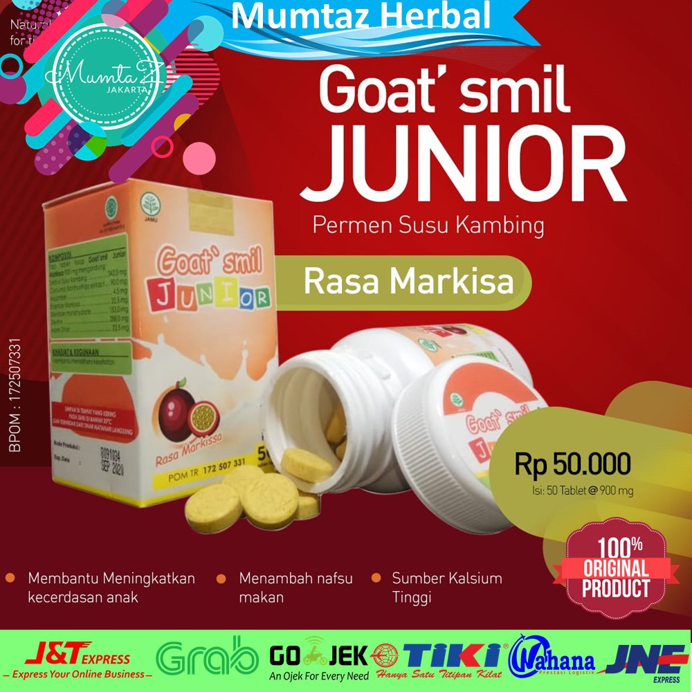 

Goat Smil Junior Markisa Herbamil Permen Nutrisi Anak Vitamin Anak