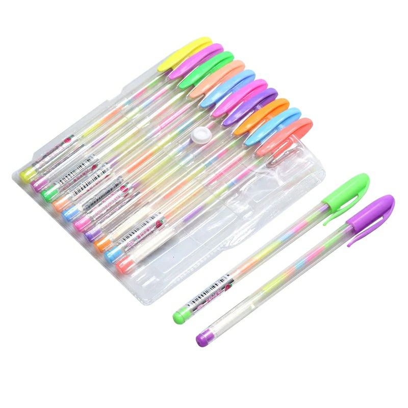 

MYUME.STORE || GEL PEN GLITTER PELANGI | PULPEN WARNA SET 12 WARNA