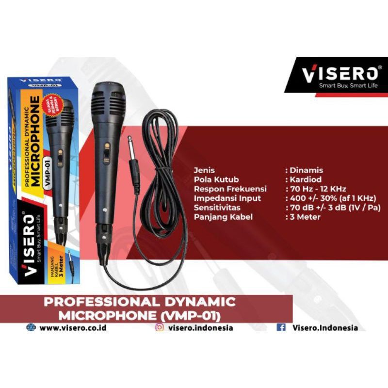 Microphone VISERO MIC Kabel 3M VMP-01 Suara Jernih