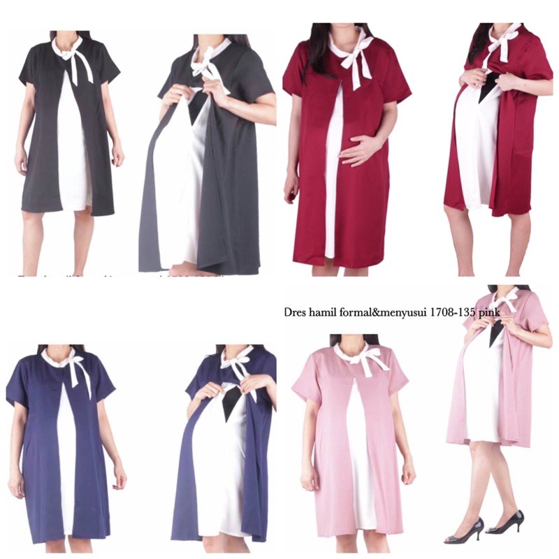 baju hamil kantor dress kerja 1708