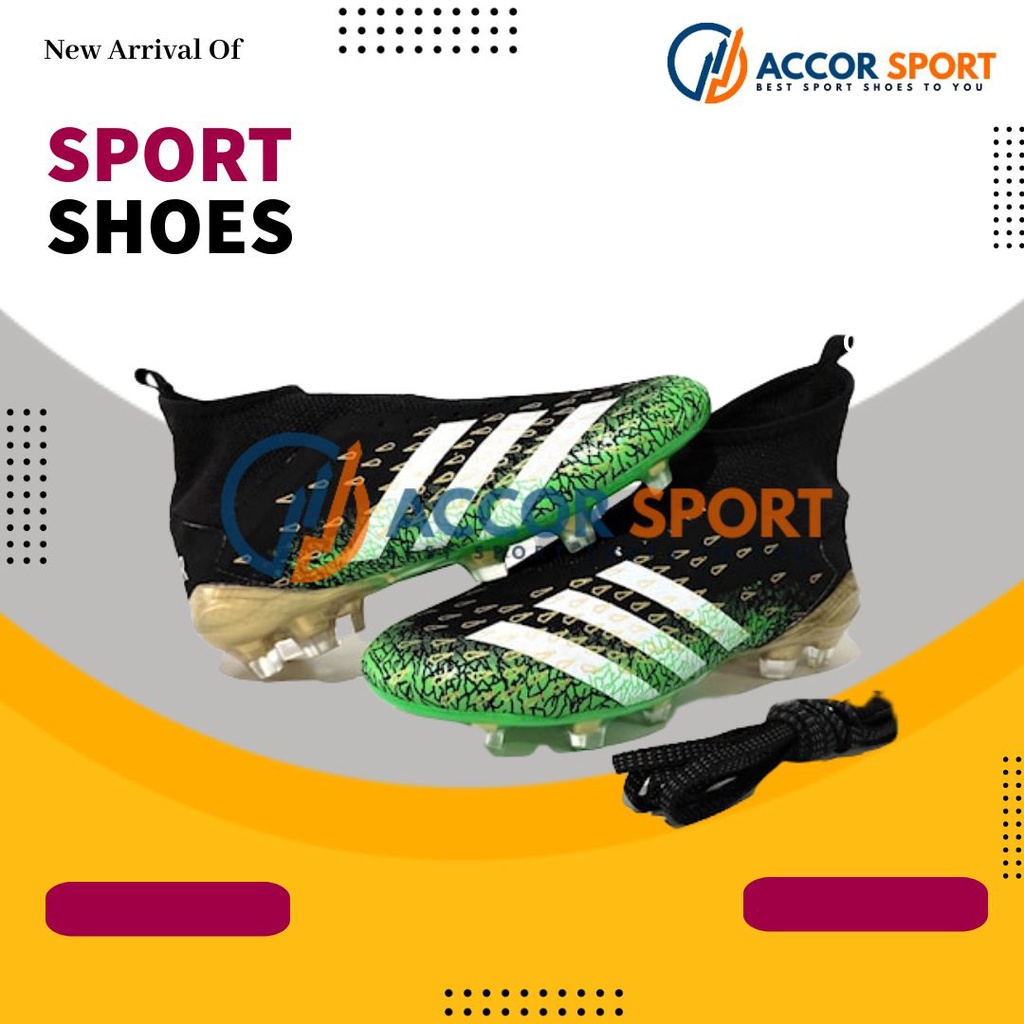 Sepatu Bola Adidas Predator Hitam Hijau Baru