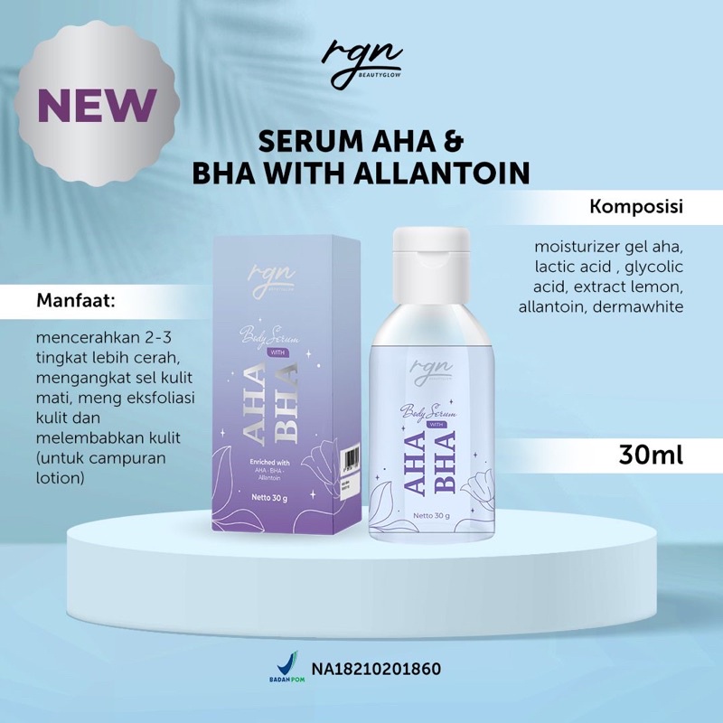 RGN Body Serum AHA & BHA With Allantoin Regina Beauty Care Serum Badan BPOM