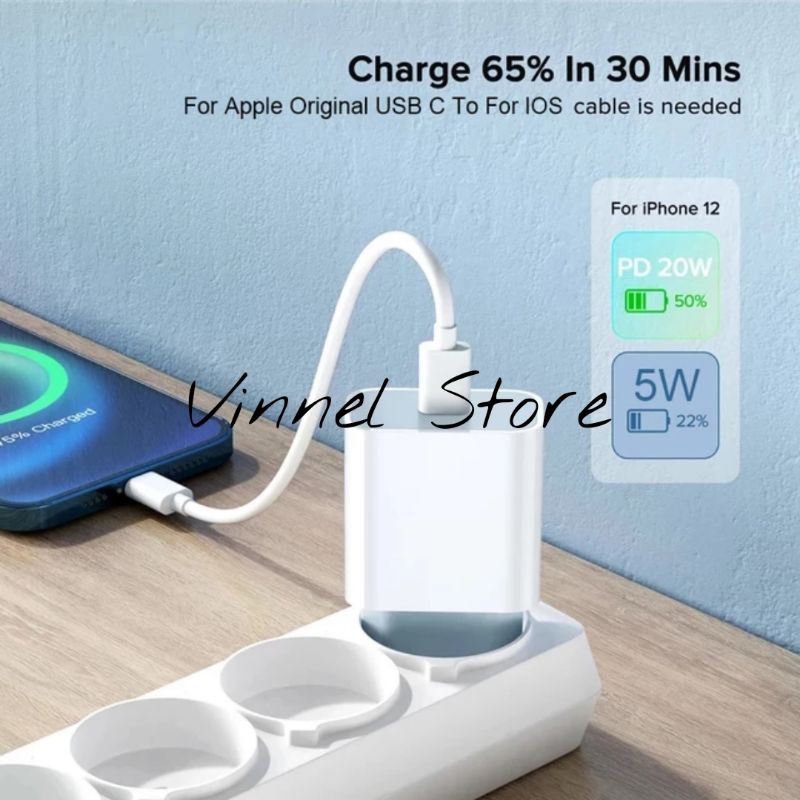 Charger Lightning 20W USB-C Ke Lightning  Fast charging