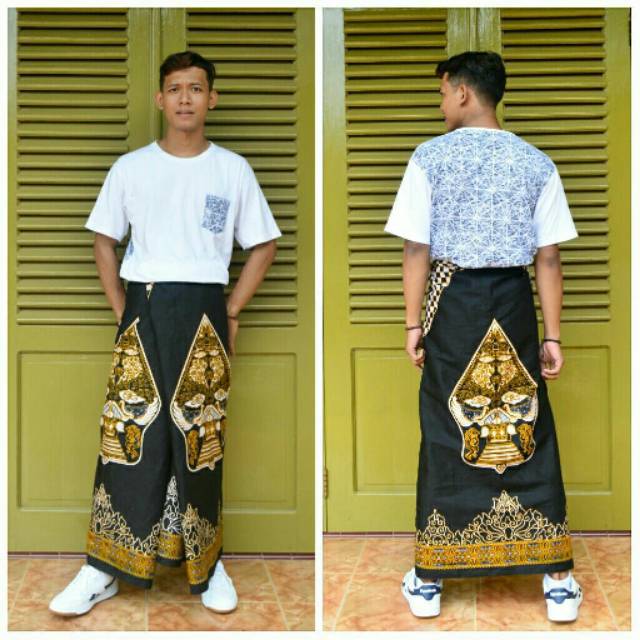 Temukan Sarung Batik Halus Motif Wayang Gunungan - Warna Kuning - Sarung Gus Azmi