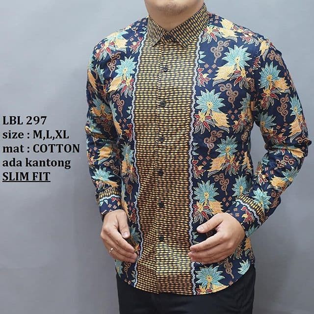 KEMEJA BATIK PRIA SLIMFIT DAN SLIM FIT ORIGINAL BAJU BATIK MERK COLIN DION CBL60