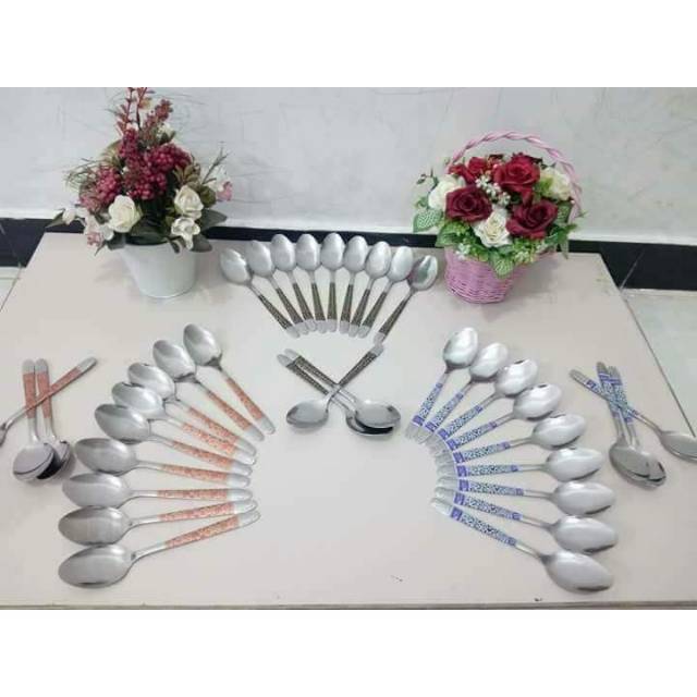 Sendok Makan Motif Batik Stainless Tebal
