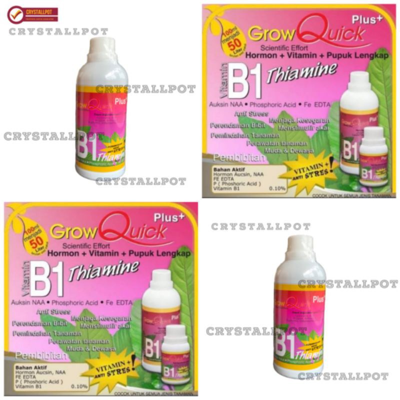 pupuk vitamin B1 plus grow quick 500ml hormon akar - B1 PLUS BESAR