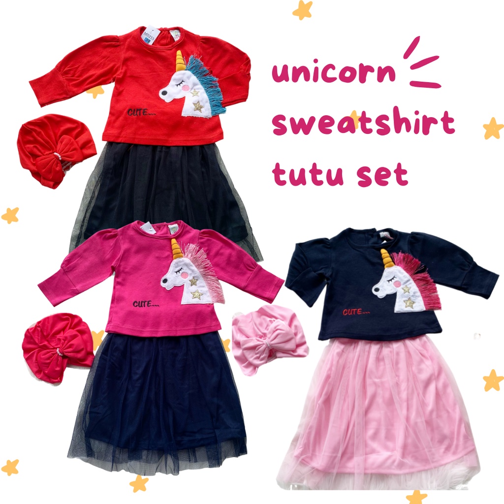 GROSIR UNICORN SWEATSHIRT TUTU SET