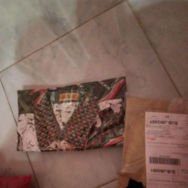 [best Seller] Kemeja Batik Pria Lengan Pendek Katun Hem Printing Cap Lengan Pendek Wahana [abu]