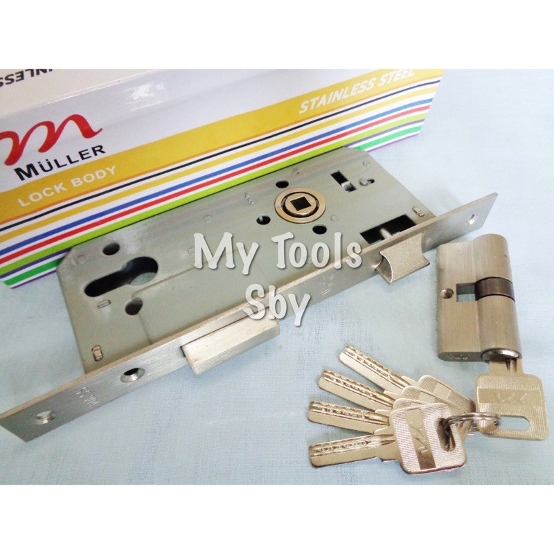 Body Kunci Biasa / Lidah Stainless Steel Pintu Rumah Kunci Komputer Muller 8022