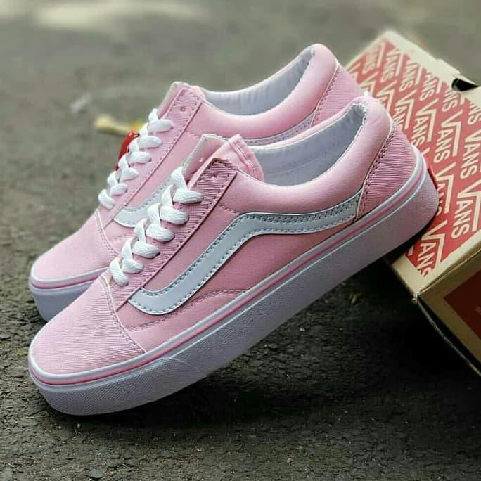 vans pink putih
