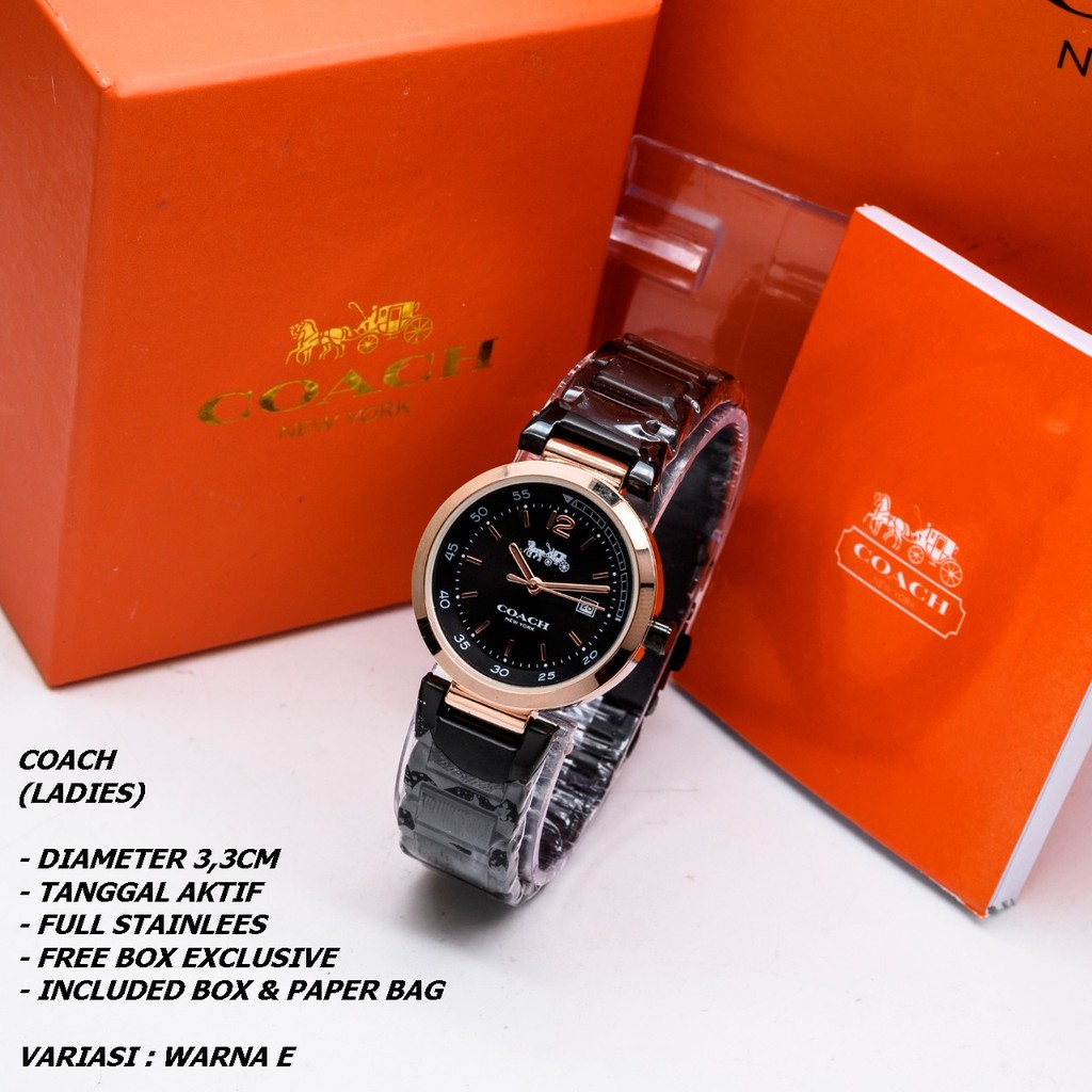 JAM TANGAN WANITA FASHION RANTAI BODY BULAT TANGGAL AKTIF