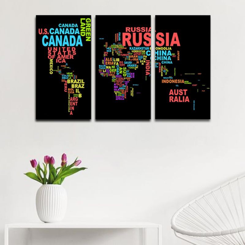 POSTER KAYU - POSTER MAP DUNIA - POSTER PETA DUNIA - POSTER DINDING - DEKORASI - MDF