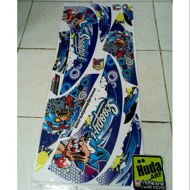 striping/lis/sticker variasi all scoopy "SONIC" biru-putih-hitam-merah